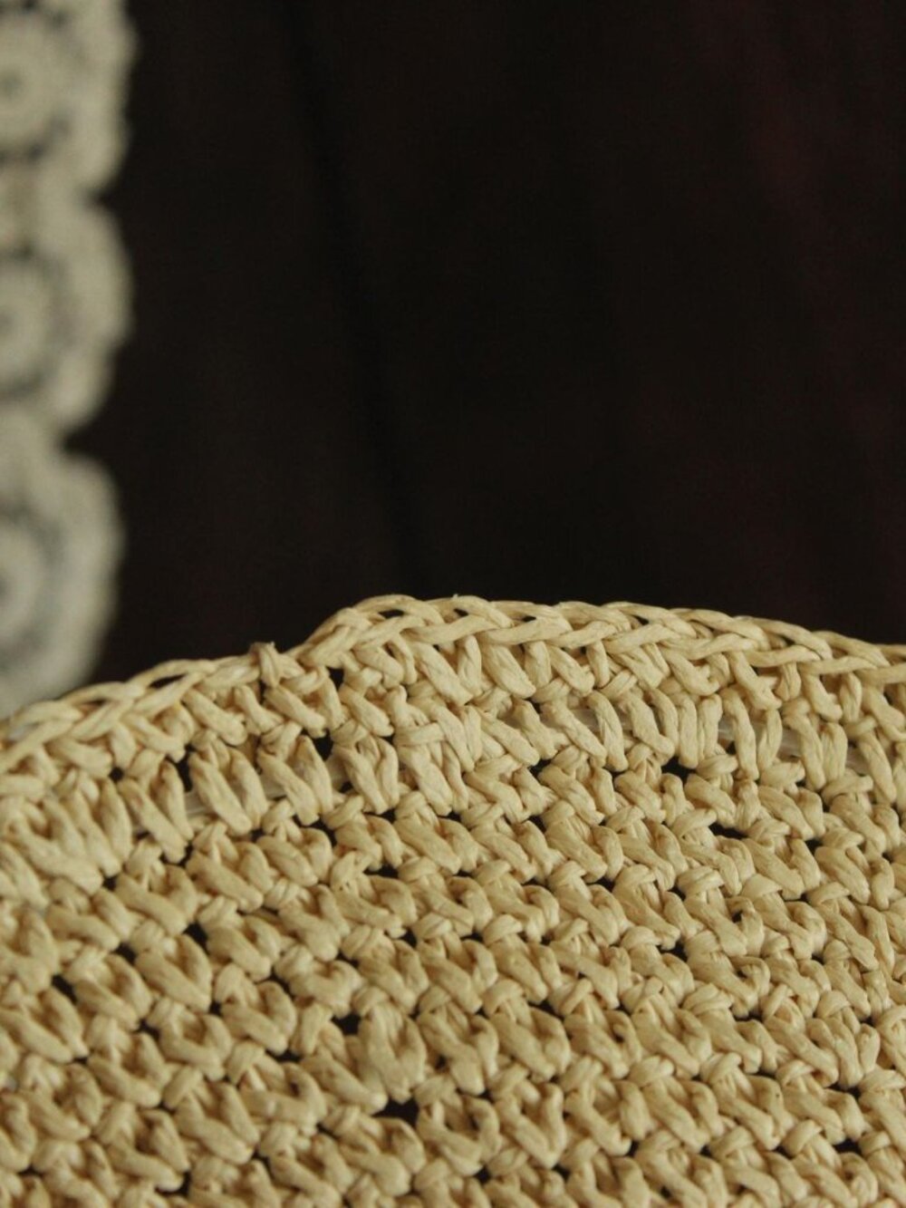 Vintage 2000s Hat, Y2K Paper Straw Wide Brimmed Sunhat, Millinery - Picture 8 of 12